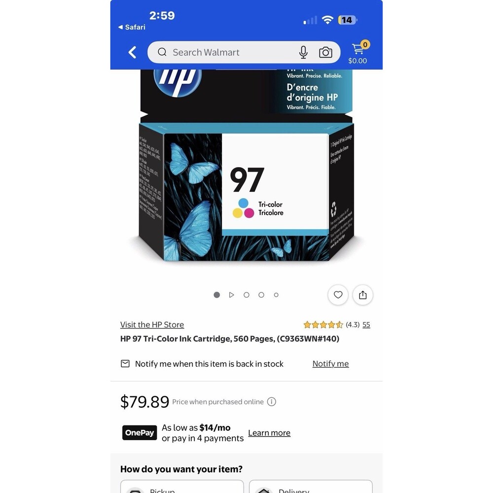 HP Original 97 Tri-Color Inkjet Printer Ink Cartdidges C9363W NIB - Picture 6 of 11